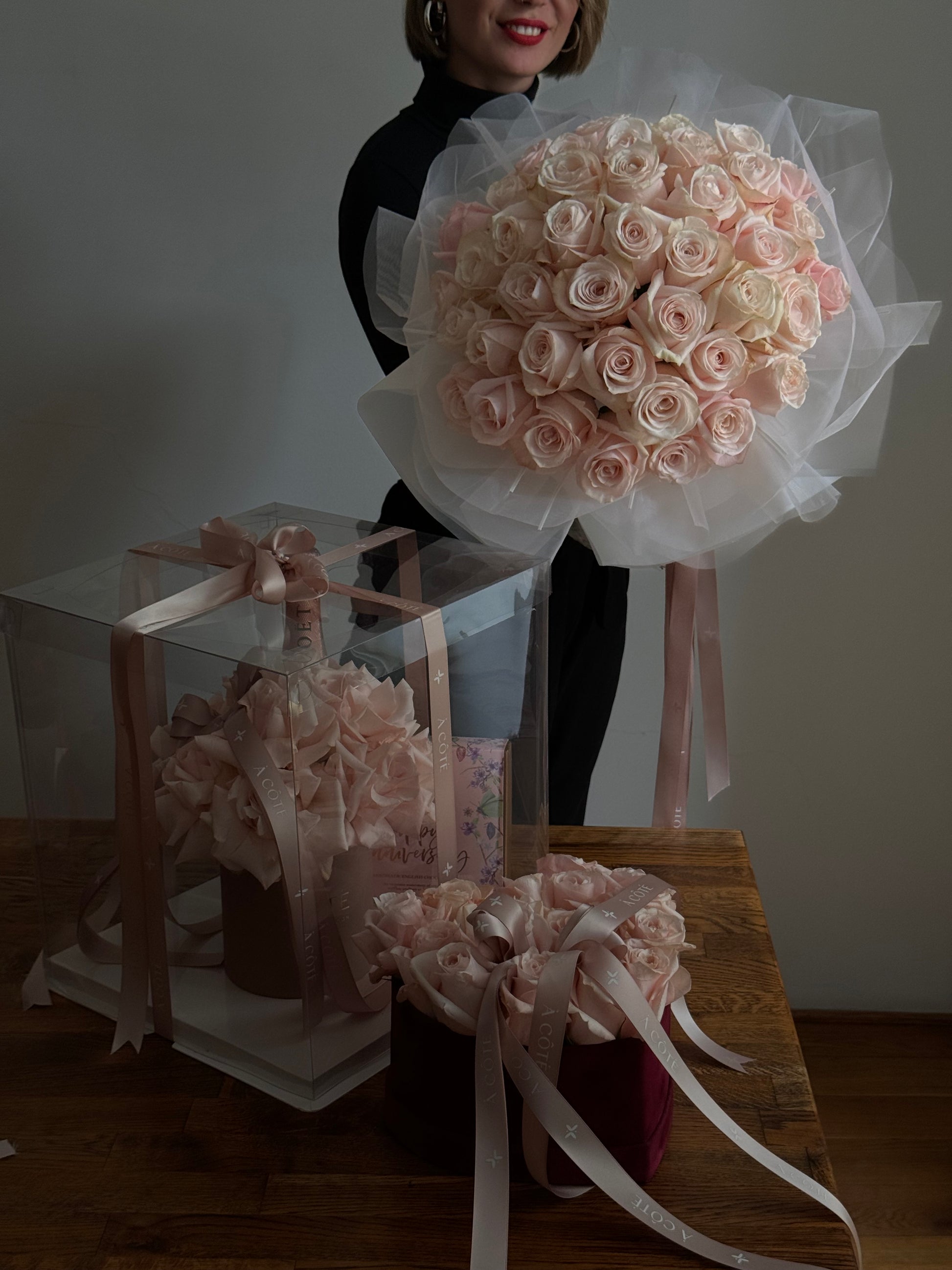 Buchet 39 trandafiri roz